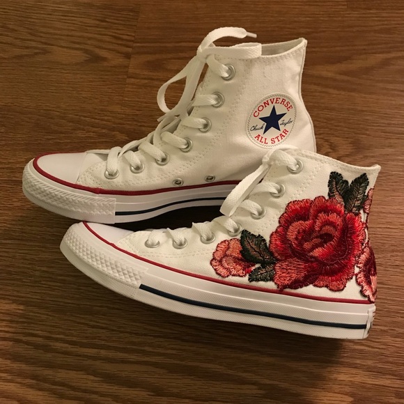 custom chuck taylor all star floral embroidery high top